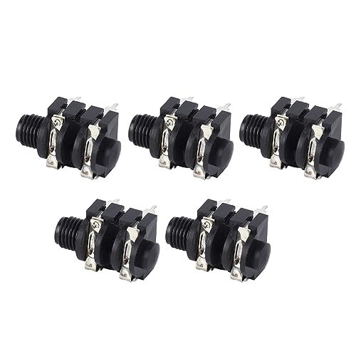 Vibrivio 5 x 6,35 mm 4P-Stereo-Buchse, stabile Übertragung, Stereo-Klinkenstecker für Mikrofon und E-Gitarre, einfache, negative Buchse von Vibrivio