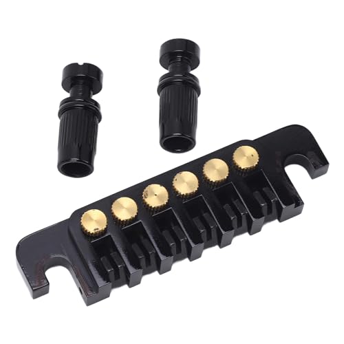 Vibrivio Gitarrenbrücke Saitenhalter Reversible Wrap Around Sattel Bridge Stop Saitenhalter für LP EPI Style E-Gitarren, Schwarz Vibrivio Gitarrenbrücke Saitenhalter Reversible Wrap Around Sattel Bridge Stop Saitenhalter für LP EPI Style E-Gitarren, Schwarz von Vibrivio