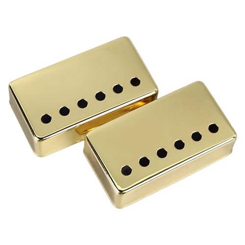 Vibrivio Humbucker-Tonabnehmergehäuse für E-Gitarre, Messing-Gitarren-Tonabnehmerabdeckung für LP, Dual-Coil-Tonabnehmer-Abdeckung, 50 mm und 52 mm, professionelles Gitarrenzubehör, Gold, 2 Stück Vibrivio Humbucker-Tonabnehmergehäuse für E-Gitarre, Messing-Gitarren-Tonabnehmerabdeckung für LP, Dual-Coil-Tonabnehmer-Abdeckung, 50 mm und 52 mm, professionelles Gitarrenzubehör, Gold, 2 Stück von Vibrivio