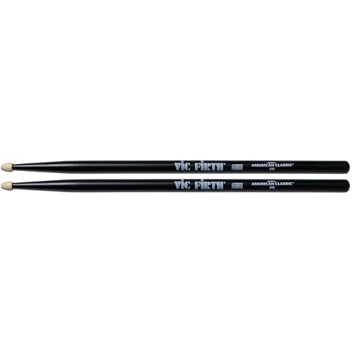 Vic Firth 5B American Hickory Wood Tip Drumstick Black Finish von Vic Firth