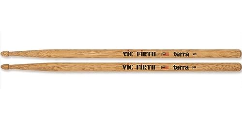 Vic Firth - American Classic® Terra Serie Trommelstöcke 5B - Amerikanisches Hickory – Holzspitze - 4 Paar Packung von Vic Firth