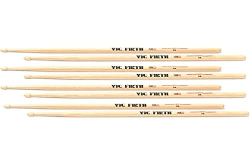 Vic Firth American Classic Series Drumsticks - 7A - American Hickory - Holz Tip - Natur- 4 Paar Value Pack Vic Firth American Classic Series Drumsticks - 7A - American Hickory - Holz Tip - Natur- 4 Paar Value Pack von VIC FIRTH