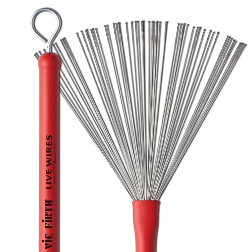 Vic Firth Live Wires Brush - Retractable - Red Handle von Vic Firth