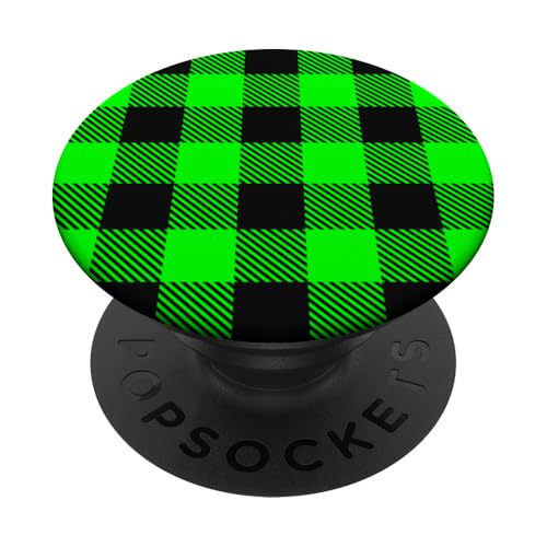 Grün Schwarz Vintage Karo Muster Vichy PopSockets Klebender PopGrip von Vichy Check Pattern Style Art