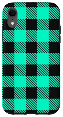 Türkis Schwarz Vintage Karo Muster Vichy Hülle für iPhone XR Türkis Schwarz Vintage Karo Muster Vichy Hülle für iPhone XR von Vichy Check Pattern Style Art