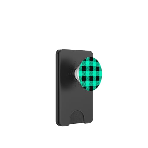 Türkis Schwarz Vintage Karo Muster Vichy PopSockets PopWallet für MagSafe Türkis Schwarz Vintage Karo Muster Vichy PopSockets PopWallet für MagSafe von Vichy Check Pattern Style Art