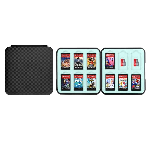 Vicloon Aufbewahrungsbox für SwitchSpielkarten Kompatibel Nintendo Switch OLED Modell/Switch Lite,12 in 1 Game Card Genrics Speicherkarten Spiele Tasche Organizer für Switch Spielkarte-Schwarz von Vicloon