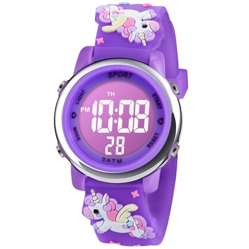 Vicloon Digital Uhren für Kinder, Wasserdicht Kinderuhr Digital, Kinder Silikon Armbanduhr Sports Outdoor Digitaluhr Kinder mit Wecker Datum Stoppuhr Led Lichter Kinder Uhr für Jungen und Mädchen von Vicloon