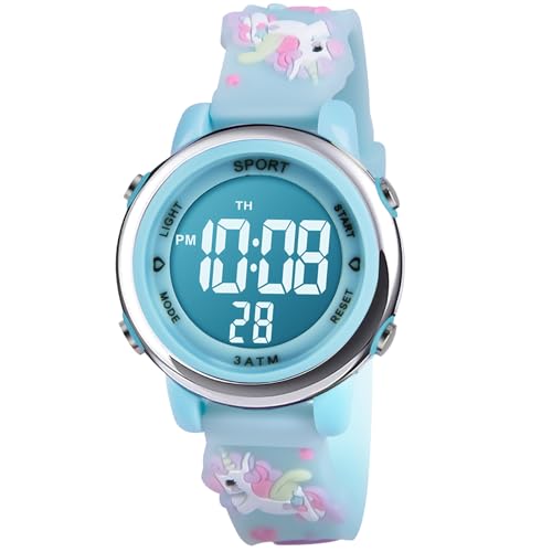 Vicloon Digital Uhren für Kinder, Wasserdicht Kinderuhr Digital, Kinder Silikon Armbanduhr Sports Outdoor Digitaluhr Kinder mit Wecker Datum Stoppuhr Led Lichter Kinder Uhr für Jungen und Mädchen von Vicloon