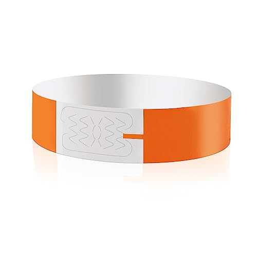 Vicloon Event Armbänder, 100 Stück Festival Armbänder, Papierarmbänder Wasserdicht Armbänder 19 x 255mm Eintrittsbänder zur Kontrolle und Sicherheit bei Veranstaltungen und Events, für Partys(orange) von Vicloon