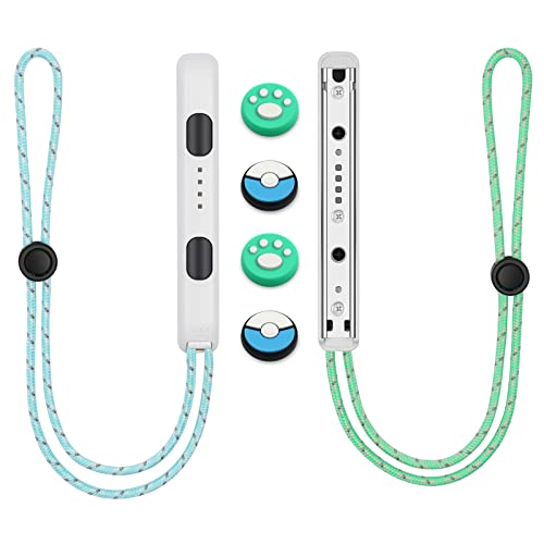 Vicloon Gamepad Handschlaufe, 1 Paar Handschlaufe für Switch Gamepad mit 2 Joystick-Kappen, Gamepad Handschlaufe für Switch Joycon, Ersatz Handschlaufe für Joy Con Controller(Schwarz) von Vicloon