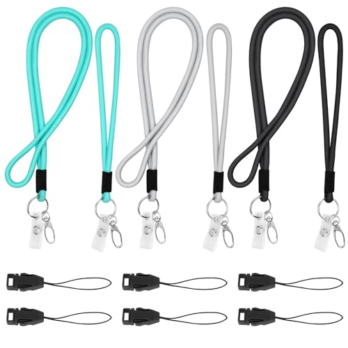 Vicloon Nylon Schlüsselband, 6pcs Schlüsselband Lang und Schlüsselband Kurz, 3 Farben Umhängeband mit Mini Abnehmbare Schnalle, Schlüsselband Set Karabinerhaken Schlüsselbänder Lanyard von Vicloon