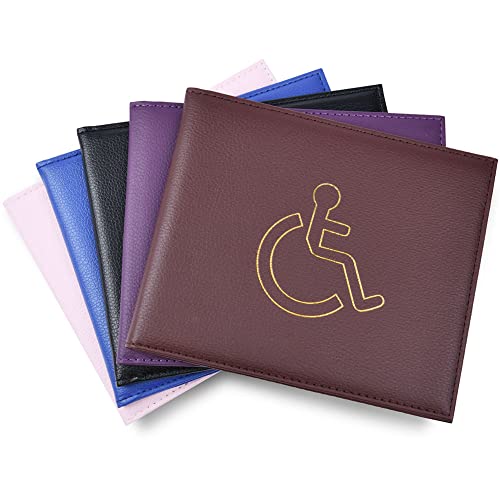 Vicloon PU Leder Schwerbehindertenausweis Hülle, Behindertenausweises Ausweisinhaber, Disabled Badge Holder Wallet, Ausweishüllenhalter(Braun) von Vicloon