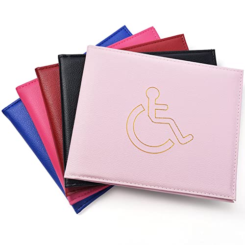 Vicloon PU Leder Schwerbehindertenausweis Hülle, Behindertenausweises Ausweisinhaber, Disabled Badge Holder Wallet, Ausweishüllenhalter(Rosa) von Vicloon
