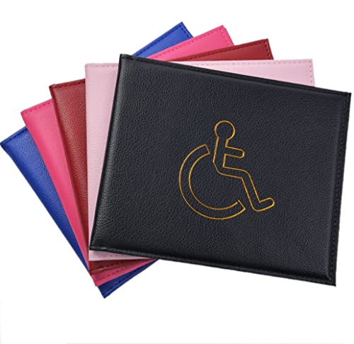 Vicloon PU Leder Schwerbehindertenausweis Hülle, Behindertenausweises Ausweisinhaber, Disabled Badge Holder Wallet, Ausweishüllenhalter(Schwarz) von Vicloon