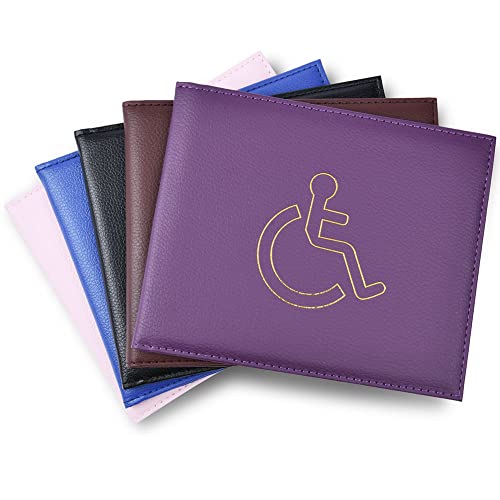 Vicloon PU Leder Schwerbehindertenausweis Hülle, Behindertenausweises Ausweisinhaber, Disabled Badge Holder Wallet, Ausweishüllenhalter(Violett) von Vicloon