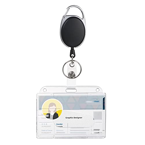 Vicloon Schlüsselanhänger Set, Schlüsselring Retractable Badge Reel mit Belt Clip mit ID Card Holder Abzeichen Buddy Kit für Schlüsselanhänger und ID Card (1 PCS) von Vicloon