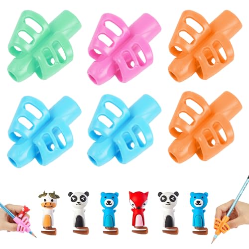 Vicloon Schreibhilfe, 12pcs Bleistiftgriffe Mit Stiftkappe, Griffset Schreiben Haltungskorrektur Werkzeug für Bleistifte Bleistift Griffe für Kinder Stifthaltung Hilfe Schreibhilfe Grip Haltung von Vicloon