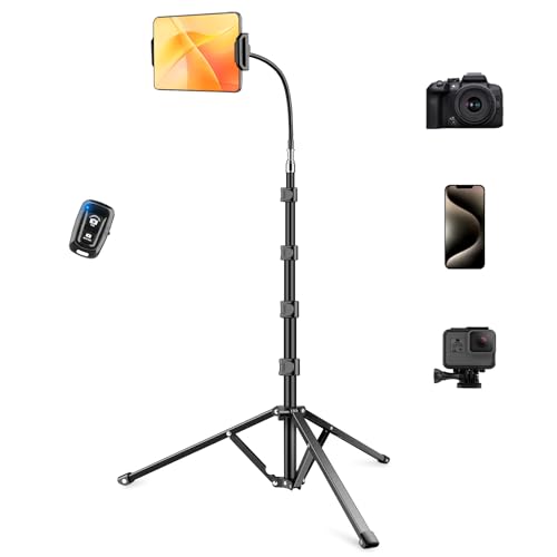 Robuster Tablet-Stativ, 205,7 cm hoch, Bodenständer mit Fernbedienung und flexiblem Schwanenhals, verstellbare Tablet-Halterung für iPad mini/Air/Pro, Kindle, iPhone Robuster Tablet-Stativ, 205,7 cm hoch, Bodenständer mit Fernbedienung und flexiblem Schwanenhals, verstellbare Tablet-Halterung für iPad mini/Air/Pro, Kindle, iPhone von Victiv