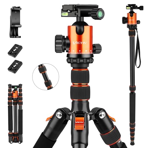 VICTIV 203 cm Kamera Stativ für Canon Nikon Sony Spiegelreflexkamera aus Aluminium, Reisestativ Fotostativ mit Kugelkopf Schnellwechselplatte und Stativtasche, belastbar bis 15,4 kg VICTIV 203 cm Kamera Stativ für Canon Nikon Sony Spiegelreflexkamera aus Aluminium, Reisestativ Fotostativ mit Kugelkopf Schnellwechselplatte und Stativtasche, belastbar bis 15,4 kg von Victiv