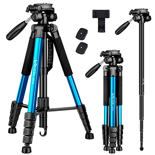 Victiv 182 cm Kamerastativ Aluminium Einbeinstativ T72 - Leicht und Kompakt Reisestativ für unterwegs mit 360° Panorama Kugelkopf und 2 Schnellwechselplatte für Spiegelreflexkamera - Blau Victiv 182 cm Kamerastativ Aluminium Einbeinstativ T72 - Leicht und Kompakt Reisestativ für unterwegs mit 360° Panorama Kugelkopf und 2 Schnellwechselplatte für Spiegelreflexkamera - Blau von Victiv
