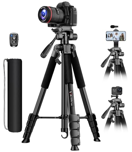 Victiv 2025 Upgrade Kamera Stativ, 172cm Verstellbares Camera Tripod, mehr Stabilität und Komfort, Aluminium Dreibein Stativ mit 3-Wege-Kopf für DSLR Canon Nikon Sony, Fotostativ für iPhone Smartphone von Victiv