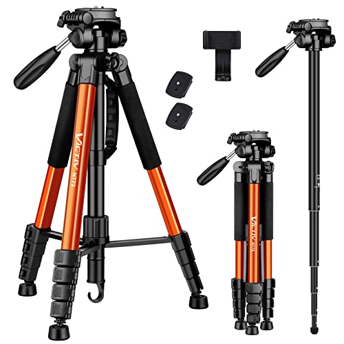 Victiv 72 inch Kamerastativ Aluminium Einbeinstativ T72 182 cm - Leicht und kompakt Reisestativ für unterwegs mit 360° Panorama Kugelkopf und 2 Schnellwechselplatte für Spiegelreflexkamera - Orange Victiv 72 inch Kamerastativ Aluminium Einbeinstativ T72 182 cm - Leicht und kompakt Reisestativ für unterwegs mit 360° Panorama Kugelkopf und 2 Schnellwechselplatte für Spiegelreflexkamera - Orange von Victiv