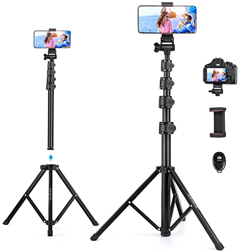 Victiv Handy Stativ Ständer, 172cm Smartphone Stative, Tripod für iPhone, Handystativhalter mit Fernauslöser, Selfie Stick Handystativ for Samsung Huawei Xiaomi Canon Webcam Kamera von Victiv