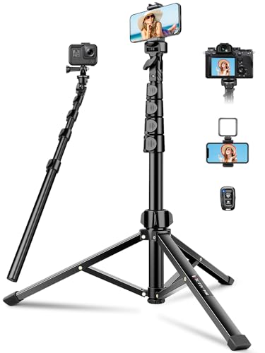 Victiv Upgrade Handy Stativ Ständer, 183cm [Stabil & Hoch] Smartphone Stativ Mit Fernauslöser für iPhone Samsung Huawei, Aluminium Handy Kamera Mit Verdickten Stativbeine für DSLR Canon, Webcam von Victiv