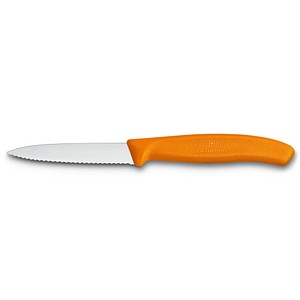 VICTORINOX Gemüsemesser Swiss Classic silber, orange glänzend, Klinge: 8,0 cm von Victorinox