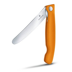 VICTORINOX Gemüsemesser Swiss Classic silber, orange glatt, Klinge: 11,0 cm von Victorinox