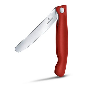 VICTORINOX Gemüsemesser Swiss Classic silber, rot glatt, Klinge: 11,0 cm von Victorinox