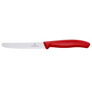 VICTORINOX Gemüsemesser Swiss Classic silber, rot glatt von Victorinox