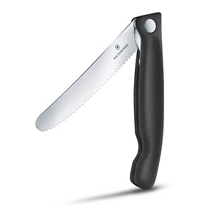 VICTORINOX Gemüsemesser Swiss Classic silber, schwarz glatt, Klinge: 11,0 cm von Victorinox