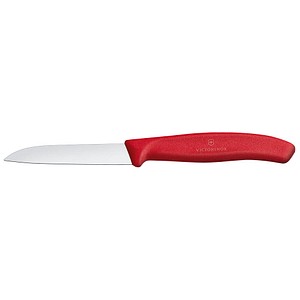 VICTORINOX Gemüsemesser silber, rot glänzend, poliert, Klinge: 8,0 cm von Victorinox