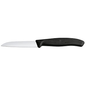 VICTORINOX Gemüsemesser silber, schwarz glänzend, poliert, Klinge: 8,0 cm von Victorinox