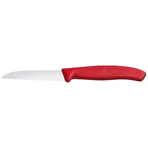 VICTORINOX Kochmesser silber, rot glänzend, poliert, Klinge: 8,0 cm von Victorinox