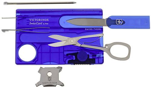Victorinox SwissCard Lite 0.7322.T2 Taschenwerkzeug-Set Anzahl Funktionen 13 Sapphire (transparent) von Victorinox