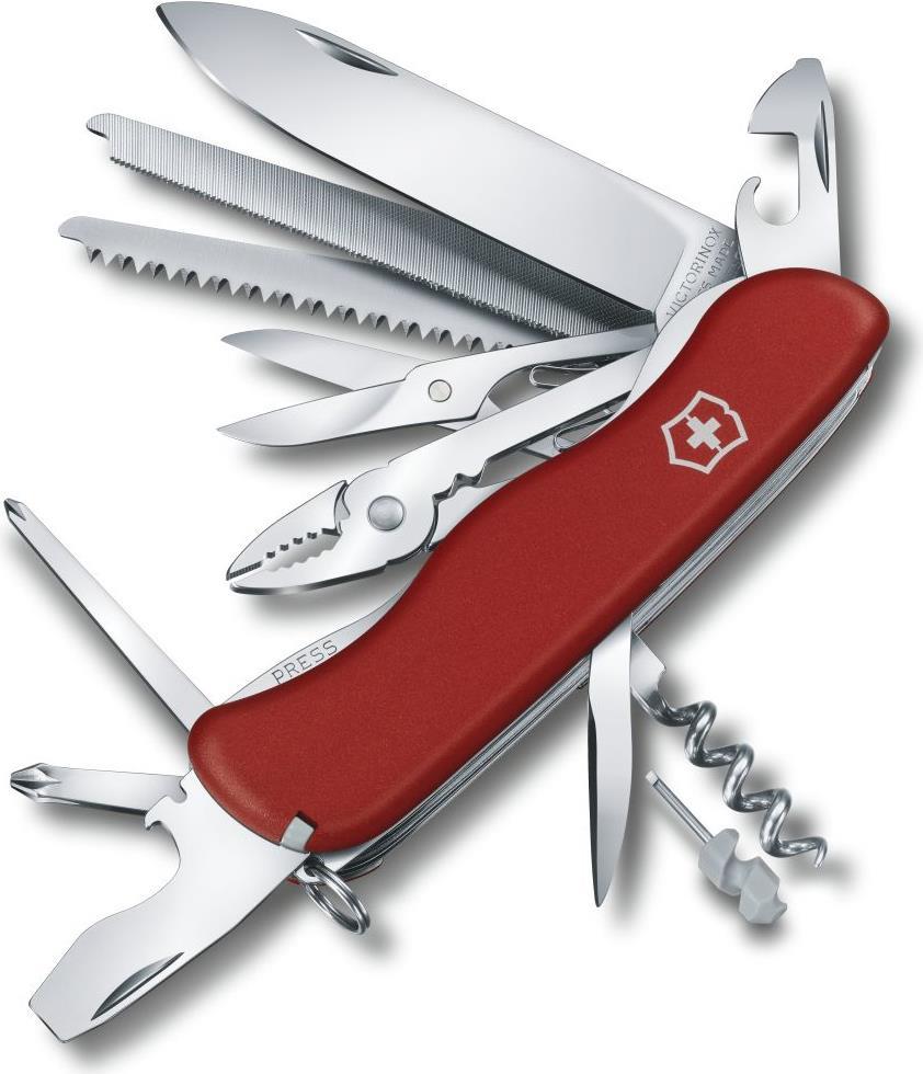 Victorinox Work Champ - Messer mit Feststellklinge - Multi-Tool-Messer - Clippunkt - Polyamid - Rot - 21 Werkzeug (V-0.85 64) von Victorinox
