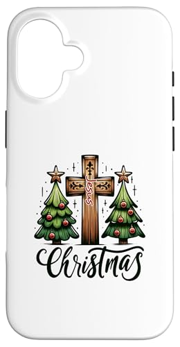 Kreuz-Weihnachts-Pyjama, niedlicher X-Mas-Pyjama, christlicher Glaube Jesus Hülle für iPhone 16 Kreuz-Weihnachts-Pyjama, niedlicher X-Mas-Pyjama, christlicher Glaube Jesus Hülle für iPhone 16 von Victory Thru Vision