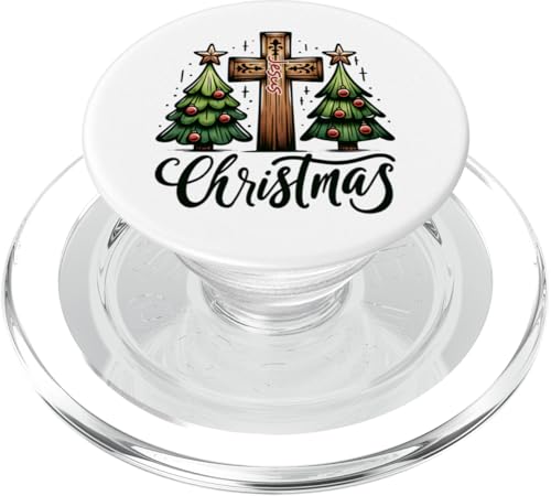 Kreuz-Weihnachts-Pyjama, niedlicher X-Mas-Pyjama, christlicher Glaube Jesus PopSockets PopGrip für MagSafe Kreuz-Weihnachts-Pyjama, niedlicher X-Mas-Pyjama, christlicher Glaube Jesus PopSockets PopGrip für MagSafe von Victory Thru Vision