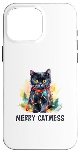 Merry Catmas - Lustige Katze Papa Katze Mama Weihnachten Katze Hülle für iPhone 16 Pro Max von Victory Thru Vision