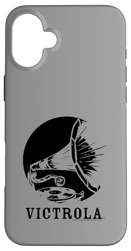 Black Silhouette Vintage Grammophone Schallplatte Vatertag Hülle für iPhone 16 Plus von Victrola