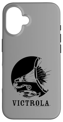 Black Silhouette Vintage Grammophone Schallplatte Vatertag Hülle für iPhone 16 von Victrola