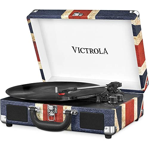 Victrola Suitcase Turntable 3-Gang Bluetooth Kofferplattenspieler - Britische Flagge von Victrola