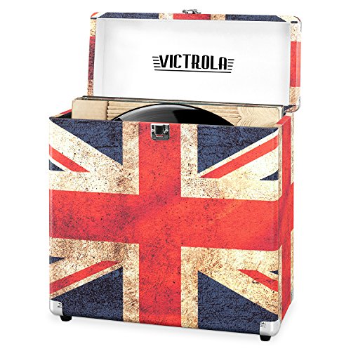 Victrola Vintage Vinyl Record Storage and Carrying Case, Fits all Standard Records - 33 1/3, 45 and 78 RPM, Holds 30 Albums, Perfect for your Treasured Record Collection, UK Flag (VSC-20-UK) von Victrola