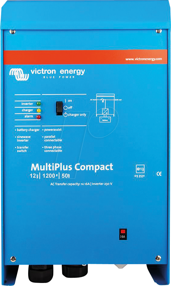 VE CMP121220000 - Wechselrichter MultiPlus C 12/1200/50-16, 12V, 50 A Ladegerät von Victron Energy