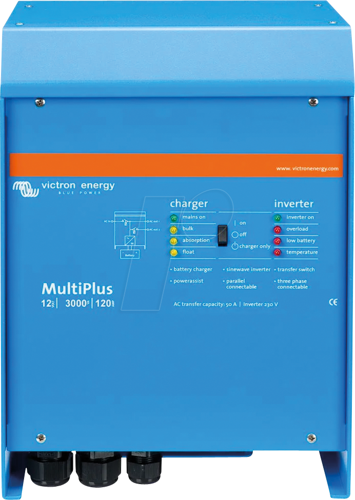 VE PMP122300001 - Wechselrichter MultiPlus 12/3000/120-16, Sinus, 12 V, 3000 W VE PMP122300001 - Wechselrichter MultiPlus 12/3000/120-16, Sinus, 12 V, 3000 W von Victron Energy