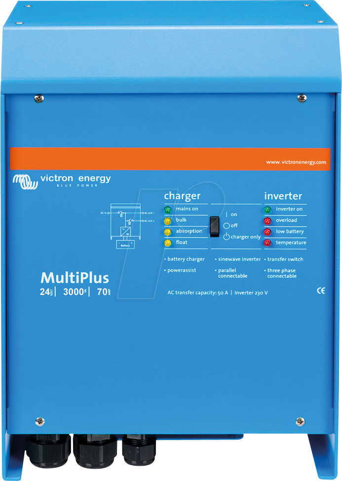VE PMP242301011 - Wechselrichter MultiPlus 24/3000/70-50, 24 V, 70 A Ladegerät von Victron Energy