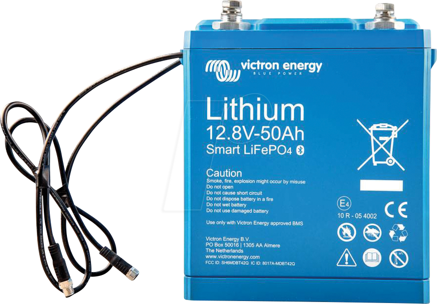 VE SMART BAT 50 - Lithium-Akku, LiFePO4, 12,8 V, 50 Ah, BMS von Victron Energy